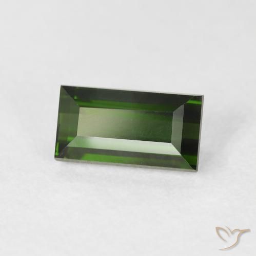 Tormalina Verde foresta naturale da 1.18 ct, Taglio a baguette, VVS