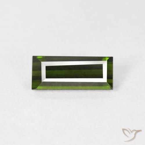 0.95ct Naturale Verde foresta Tormalina, Taglio a baguette, VVS