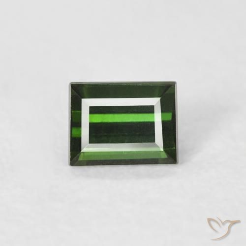 0.35ct Naturale Verde scuro Tormalina, Taglio a baguette, VVS