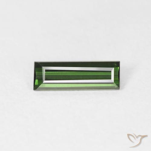 0.61ct Naturale Verde scuro Tormalina, Taglio a baguette, VVS