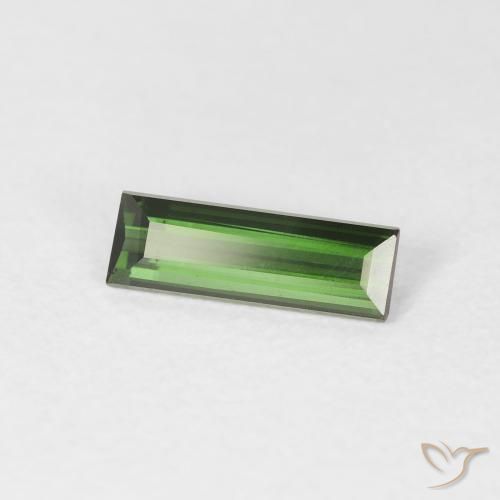 Tormalina Verde scuro naturale da 0.61 ct, Taglio a baguette, VVS