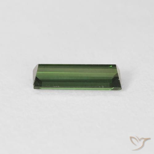 Tormalina Verde scuro naturale da 0.61 ct, Taglio a baguette, VVS