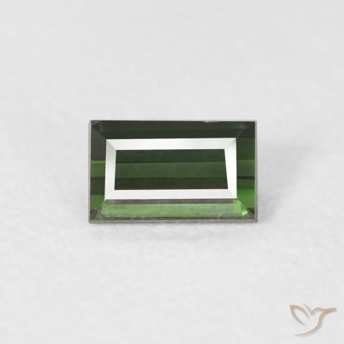 0.47ct Naturale Verde foresta Tormalina, Taglio a baguette, VVS