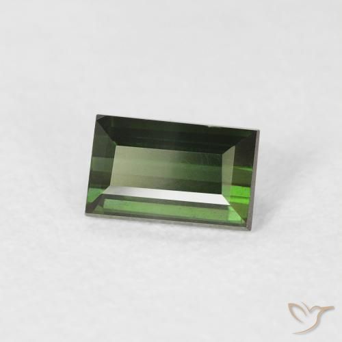 Tormalina Verde foresta naturale da 0.47 ct, Taglio a baguette, VVS