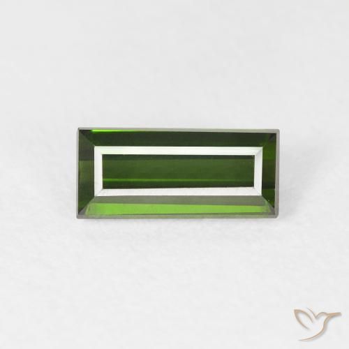 0.99ct Naturale Verde foresta Tormalina, Taglio a baguette, VVS