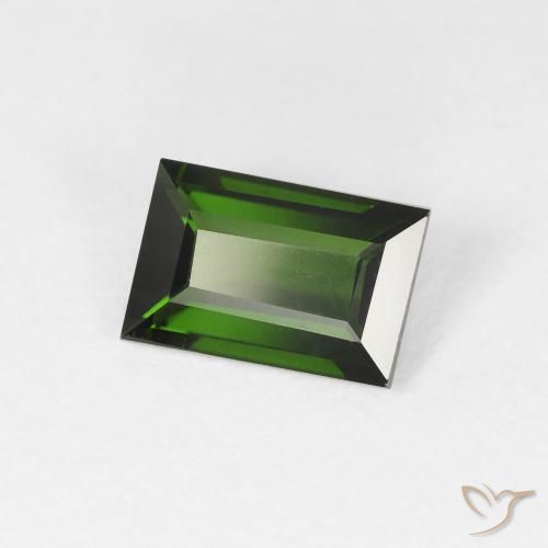 Tormalina Verde foresta naturale da 1.23 ct, Taglio a baguette, VVS