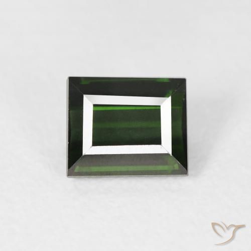 1.14ct Naturale Verde scuro Tormalina, Taglio a baguette, VVS