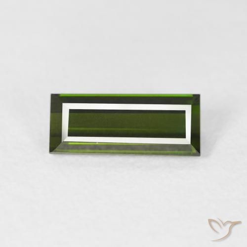 1.24ct Naturale Verde foresta Tormalina, Taglio a baguette, VVS