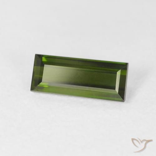 Tormalina Verde foresta naturale da 1.24 ct, Taglio a baguette, VVS