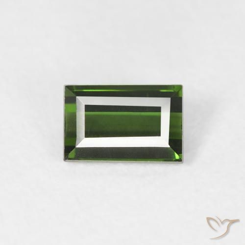 0.45ct Naturale Verde terroso Tormalina, Taglio a baguette, VVS