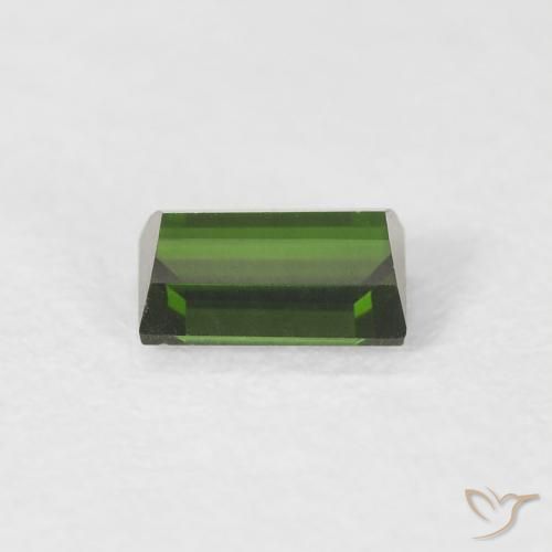 Tormalina Verde terroso naturale da 0.45 ct, Taglio a baguette, VVS