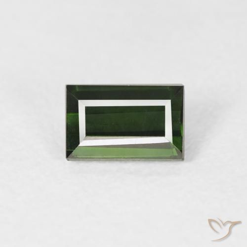 0.72ct Naturale Verde scuro Tormalina, Taglio a baguette, VVS