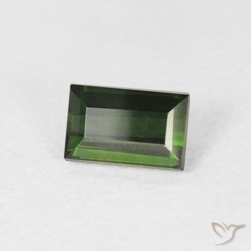 Tormalina Verde scuro naturale da 0.72 ct, Taglio a baguette, VVS