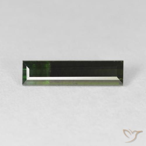 1.61ct Naturale Verde molto scuro Tormalina, Taglio a baguette, VS