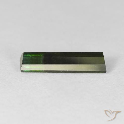 Tormalina Verde molto scuro naturale da 1.61 ct, Taglio a baguette, VS