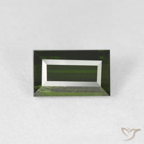 1.71ct Naturale Verde foresta Tormalina, Taglio a baguette, VS