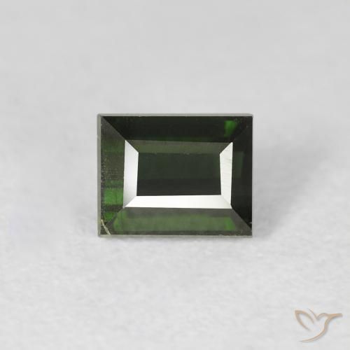 0.88ct Naturale Verde scuro Tormalina, Taglio a baguette, VS