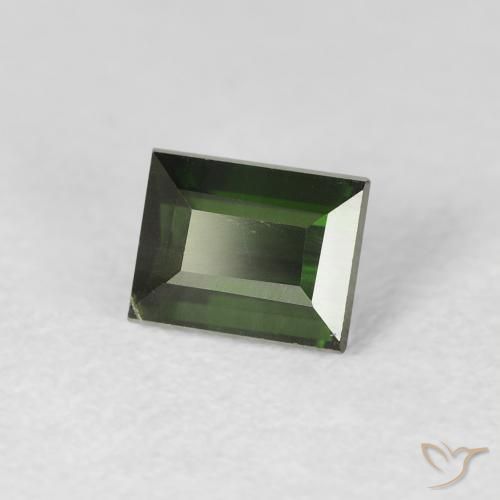 Tormalina Verde scuro naturale da 0.88 ct, Taglio a baguette, VS