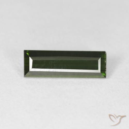 1.70ct Naturale Verde scuro Tormalina, Taglio a baguette, VS