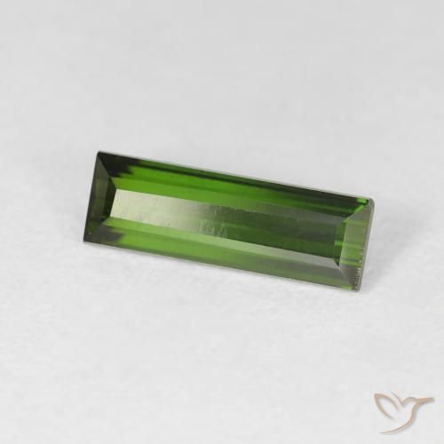Tormalina Verde scuro naturale da 1.70 ct, Taglio a baguette, VS