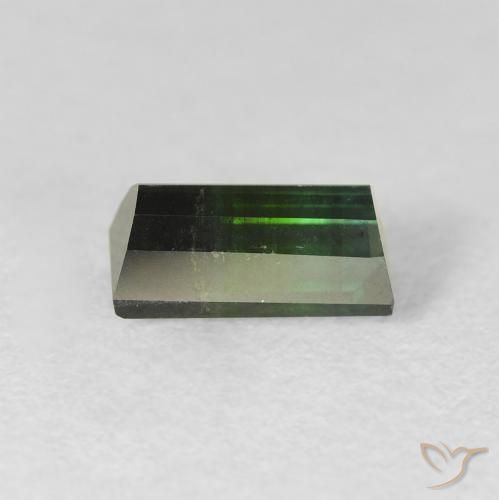 Tormalina Verde molto scuro naturale da 1.14 ct, Taglio a baguette, VS