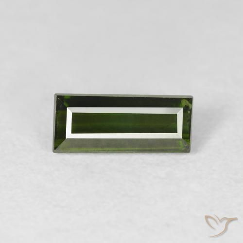 1.01ct Naturale Verde scuro Tormalina, Taglio a baguette, VS