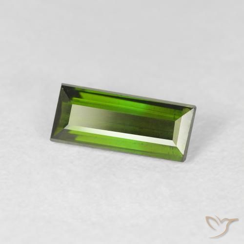 Tormalina Verde scuro naturale da 1.01 ct, Taglio a baguette, VS