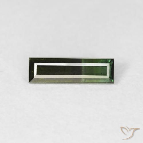 0.54ct Naturale Verde molto scuro Tormalina, Taglio a baguette, VS