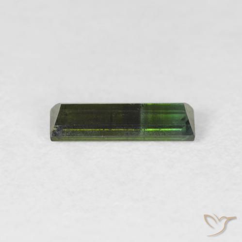 Tormalina Verde molto scuro naturale da 0.54 ct, Taglio a baguette, VS