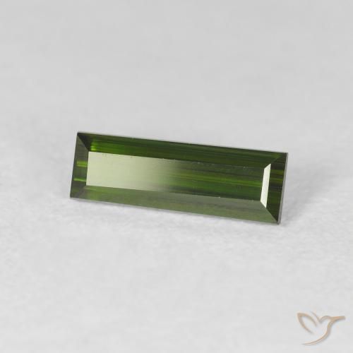 Tormalina Verde scuro naturale da 1.07 ct, Taglio a baguette, VS