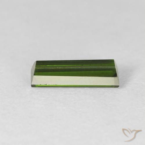 Tormalina Verde scuro naturale da 1.07 ct, Taglio a baguette, VS