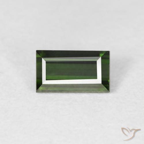0.74ct Naturale Verde molto scuro Tormalina, Taglio a baguette, VS