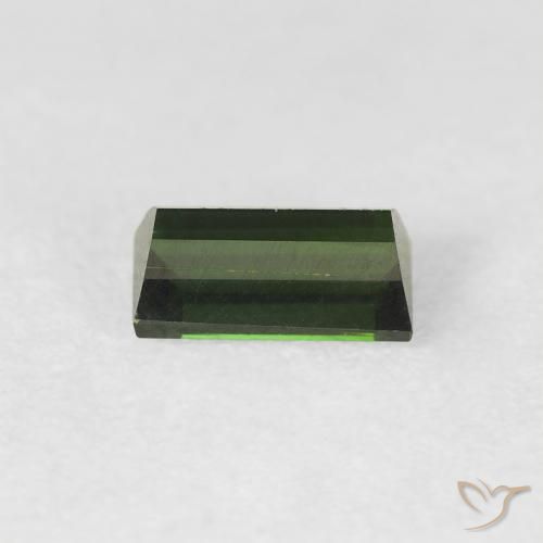 Tormalina Verde molto scuro naturale da 0.74 ct, Taglio a baguette, VS