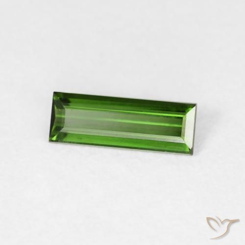 Tormalina Verde scuro naturale da 0.53 ct, Taglio a baguette, VVS-VS