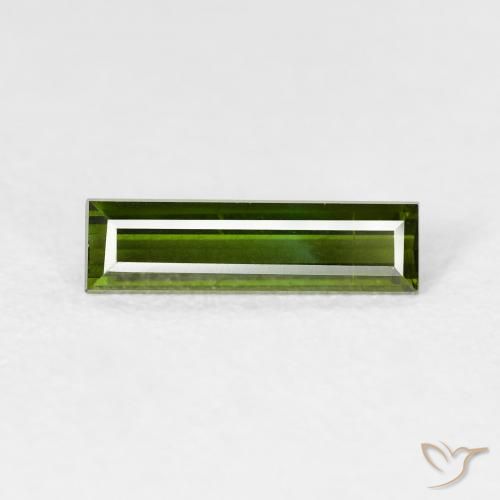 0.83ct Naturale Verde terroso Tormalina, Taglio a baguette, VVS-VS