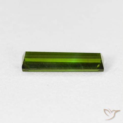 Tormalina Verde terroso naturale da 0.83 ct, Taglio a baguette, VVS-VS