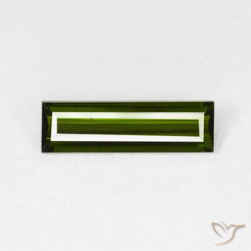0.87ct Naturale Verde scuro Tormalina, Taglio a baguette, VVS-VS