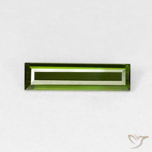 0.76ct Naturale Verde scuro Tormalina, Taglio a baguette, VVS-VS