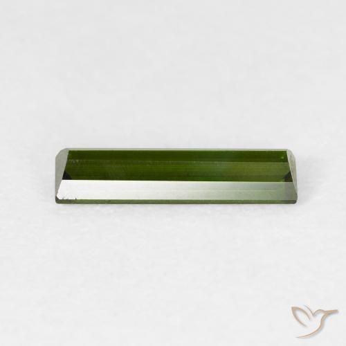 Tormalina Verde scuro naturale da 0.76 ct, Taglio a baguette, VVS-VS