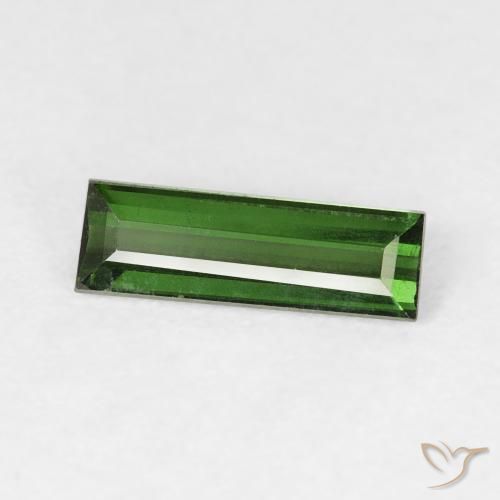 Tormalina Verde scuro naturale da 0.77 ct, Taglio a baguette, VVS-VS