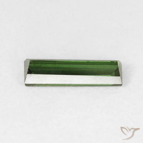 Tormalina Verde scuro naturale da 0.77 ct, Taglio a baguette, VVS-VS