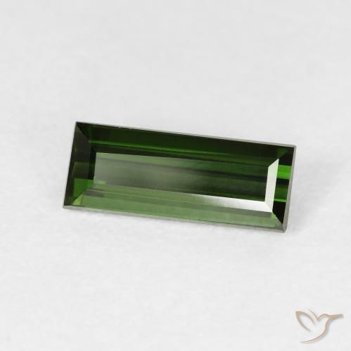 Tormalina Verde foresta naturale da 1.09 ct, Taglio a baguette, VVS
