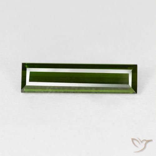 1.59ct Naturale Verde foresta Tormalina, Taglio a baguette, VVS