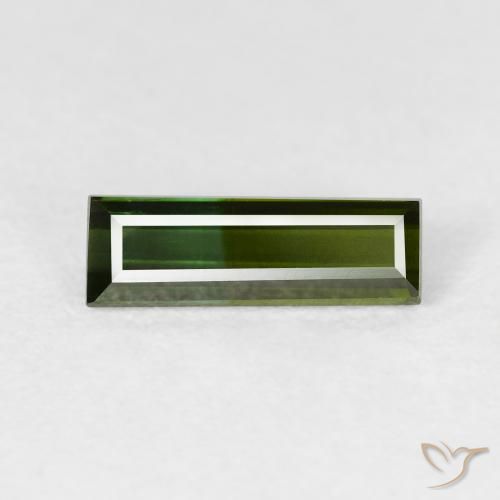 0.95ct Naturale Verde foresta Tormalina, Taglio a baguette, VVS