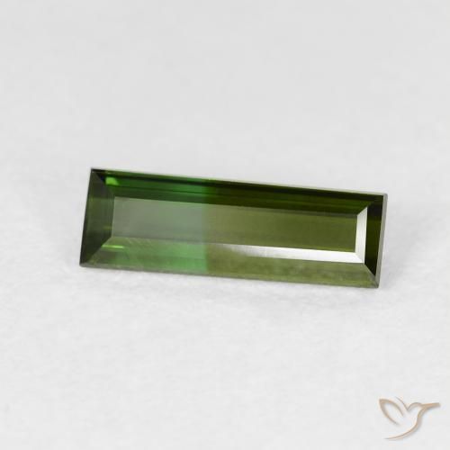 Tormalina Verde foresta naturale da 0.95 ct, Taglio a baguette, VVS