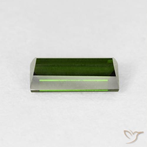 Tormalina Verde scuro naturale da 1.10 ct, Taglio a baguette, VVS