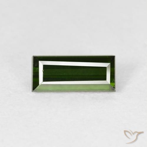 0.98ct Naturale Verde terroso Tormalina, Taglio a baguette, VVS