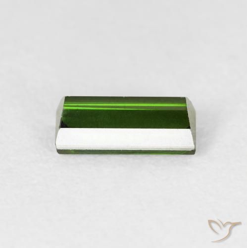 Tormalina Verde terroso naturale da 0.98 ct, Taglio a baguette, VVS
