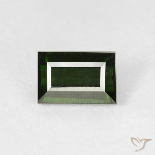 1.16ct Naturale Verde scuro Tormalina, Taglio a baguette, VVS