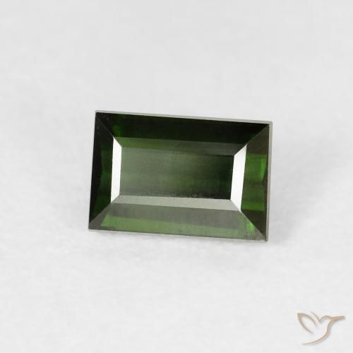 Tormalina Verde scuro naturale da 1.16 ct, Taglio a baguette, VVS